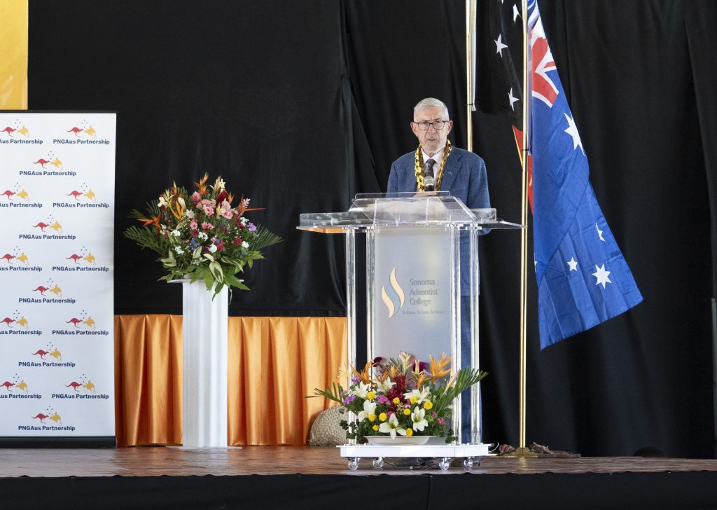 The Australian High Commissioner delivers remarks during the official opening of the new Early Childhood Education Centre and Library at Sonoma Adventist College.
